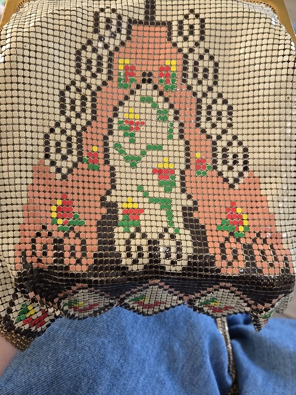 Vintage Whiting Davis Mesh Bag 1920s Art Deco - Picture 7 of 7